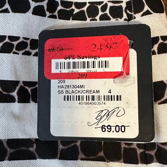 Halogen NEW Sz 4 Black White High Rise Pencil Knee Length Career Business Skirt - Picture 4 of 7